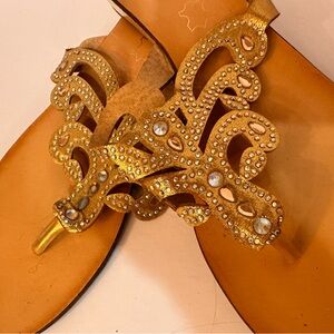 Gold Embellished Sandals
